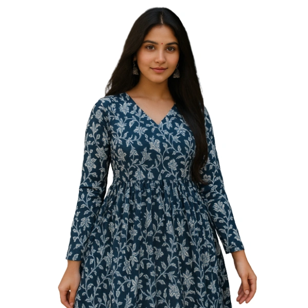 Nena V-neck anarkali top