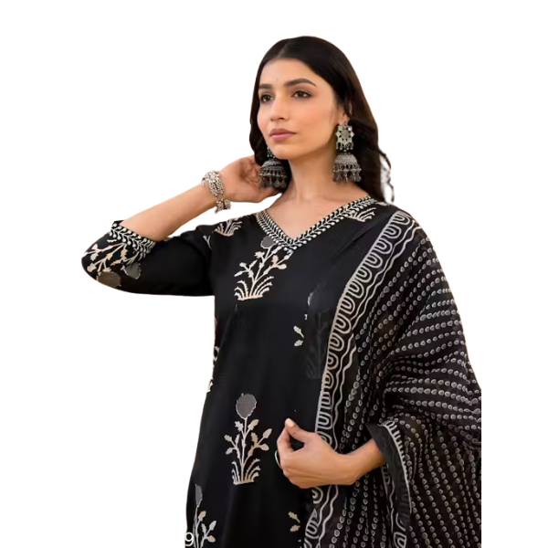 Women Printed A line Kurta Set With dupatta-2 (2)